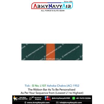 (L107) Ashoka Chakra (AC) -1952 Ribbon Bar : ArmyNavyAir.com