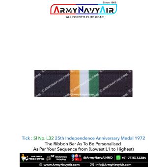 (L32) 25th Independence Anniversary 1972 : ArmyNavyAir.com