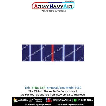 (L37) Territorial Army Medal 1952 Ribbon Bar : ArmyNavyAir.com