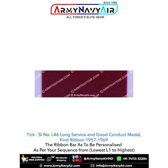 (L46) Long Service & Good Conduct First Ribbon 1957-1969 Ribbon Bar : ArmyNavyAir.com