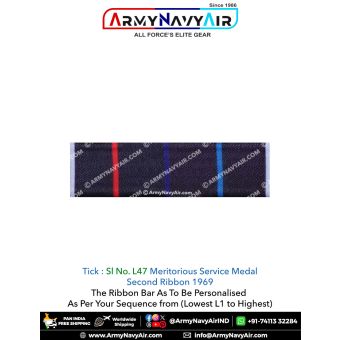 (L47) Meritorious Service Second Ribbon 1969 Ribbon Bar : ArmyNavyAir.com