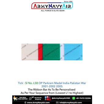 (L58) OP Parakram India-Pakistan War 2001-2002-2005 Ribbon Bar : ArmyNavyAir.com