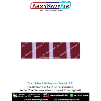 (L60) Sangram Medal 1971 Ribbon Bar : ArmyNavyAir.com