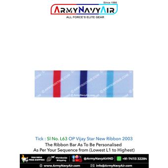 (L63) OP Vijay Star New Ribbon 2003 Ribbon Bar : ArmyNavyAir.com