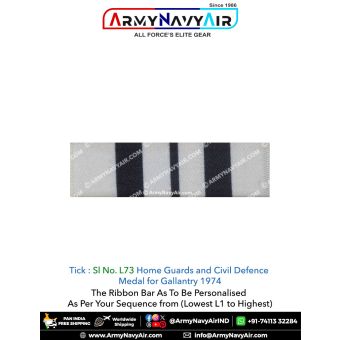 (L73) Home Guard & Civil Defence Medal For Gallantry 1974 Ribbon Bar : ArmyNavyAir.com