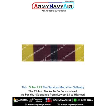 (L75) Fire Services Medal For Gallantry Ribbon Bar : ArmyNavyAir.com
