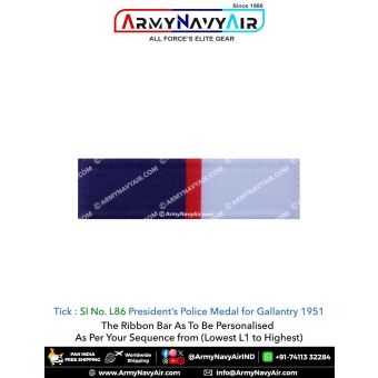 (L86) President's Police Medal For Gallantry 1951 Ribbon Bar : ArmyNavyAir.com