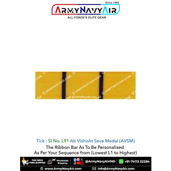 (L91) Ati Vishisht Seva Medal (AVSM) 1960 Ribbon Bar : ArmyNavyAir.com