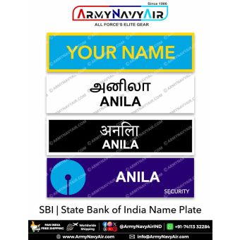 SBI | State Bank Of India Uniform Name Plate (Acrylic) - ArmyNavyAir.com