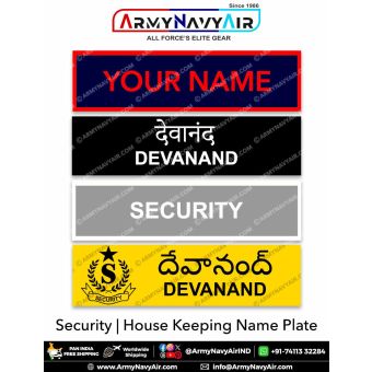 Security | House Keeping Uniform Name Plate (Acrylic) Size - ArmyNavyAir.com