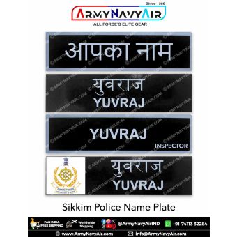 Sikkim Police Uniform Name Plate (Acrylic) - ArmyNavyAir.com