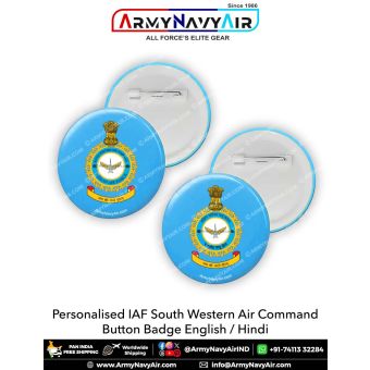 Personalised IAF South Western Air Command Button Badge : ArmyNavyAir.com