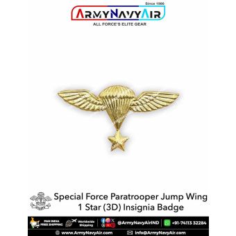Special Force Parachutist Paratrooper Jump Wings Badge (3D) 1 Star Insignia Badge : ArmyNavyAir.com