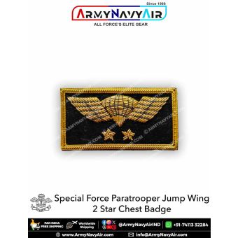 SF Parachutist Paratrooper Jump Wings 2 Star Chest Badge: ArmyNavyAir.Com