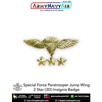 Special Force Parachutist Paratrooper Jump Wings Badge (3D) 3 Star Insignia Badge : ArmyNavyAir.com