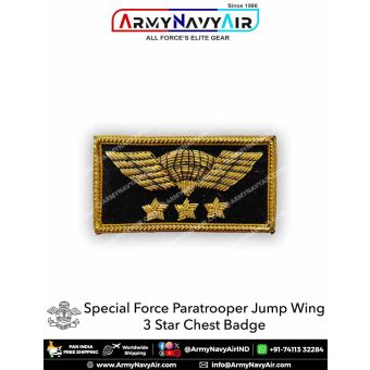 SF Parachutist Paratrooper Jump Wings 3 Star Chest Badge: ArmyNavyAir.Com
