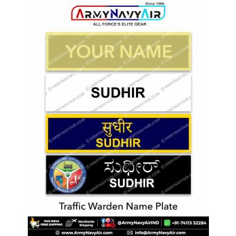 All India-State Traffic Warden Uniform Name Plate (Acrylic) - ArmyNavyAir.com