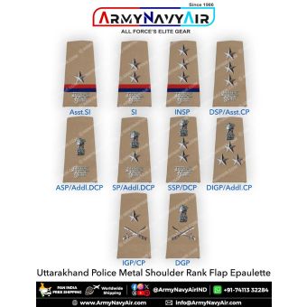 Uttarakhand Police उत्तराखंड पुलिस Rank Epaulette : ArmyNavyAir.com