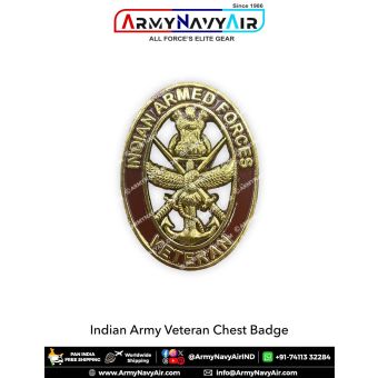 Indian Army Veteran Chest Badge Lapel Pin : ArmyNavyAir.com