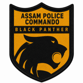 assam-police-black-panther-commando-formation-sign-yellow-black-shield-poly-satin-patch