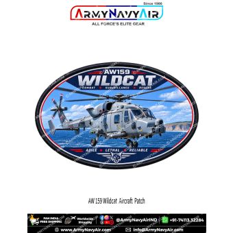 AW159 Wildcat Maritime Helicopter Patch for Aviation Enthusiasts and Collectors