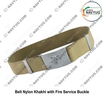 KSFS-KSFES- Belt Karnataka State Fire Service & Emergency Service Belt Nylon Khaki With Fire Service Buckle