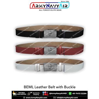 BEML leather belt with buckle : ArmyNavyAir.com