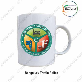 Personalised Coffee Mug Bengaluru Traffic Police Logo