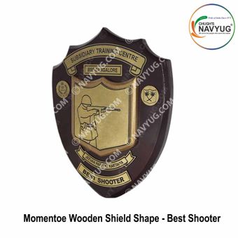Momentoe Wooden Shield Shape For Passing Out Parade | Attestation Parade -BEST IN SHOOTING