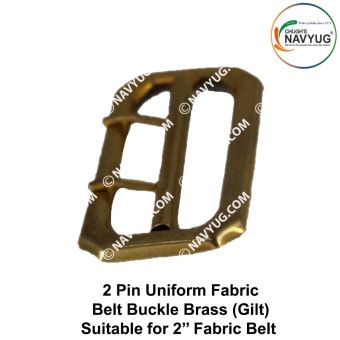 2 Pin For Uniform Fabric Belt Buckle Brass (Gilt) Suitable for 2 Inch Fabric Belt