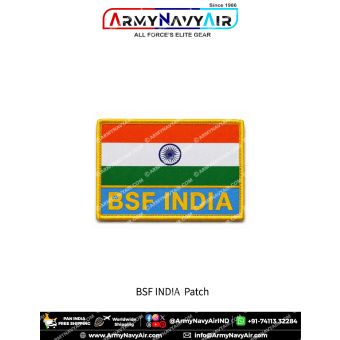 BSF India Flag Name Patch