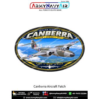 English Electric Canberra Reconnaissance and Bomber Aircraft Patch for Aviation Enthusiasts and Collectors
