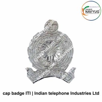 ITI Indian Telephone Industries Security Cap Badge: ArmyNavyAir.com