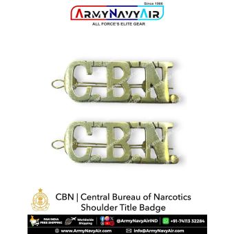 CBN | Central Bureau of Narcotics Shoulder Title- Badge (Brass-Gilt) : ArmyNavyAir.com