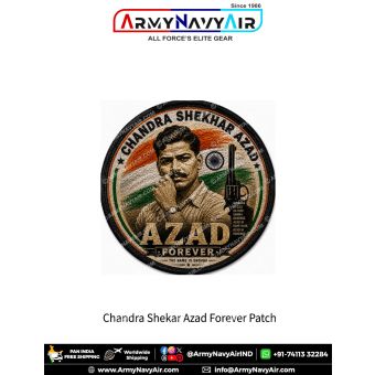 Chandra Shekhar Azad Forever Patch featuring Indian tricolour patriotic freedom fighter design