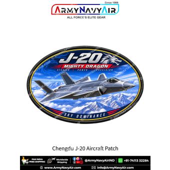 Chengdu J-20 Mighty Dragon Stealth Fighter Aircraft Patch for Aviation Enthusiasts and Collectors