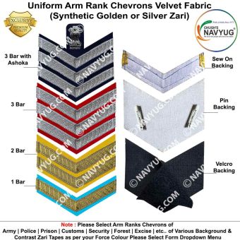 Military Rank Chevrons Synthetic Zari : ArmyNavyAir.com