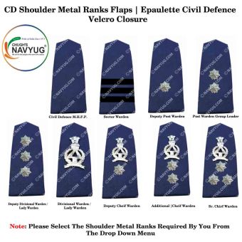 CD | Civil Defence Shoulder Rank Flaps |Epaulette : ArmyNavyAir