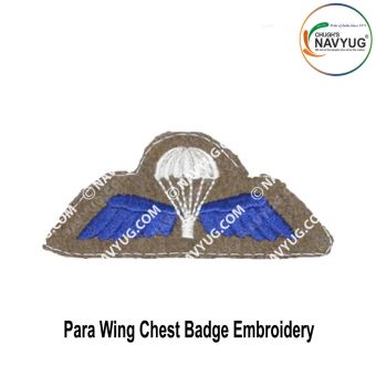 Indian Army-Military Parachute Para Wing-Jump Wings Embroidery Chest Badge