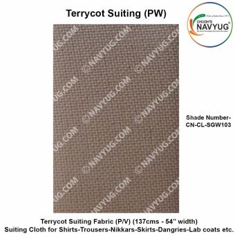 Uniform Suiting (Terrycot PW) (137 Cms Width) ( Fabric For Shirts-Trousers-Nikkar-Skirts-Dangries-Lab Coats Etc.) Sold in Meters-SH-103