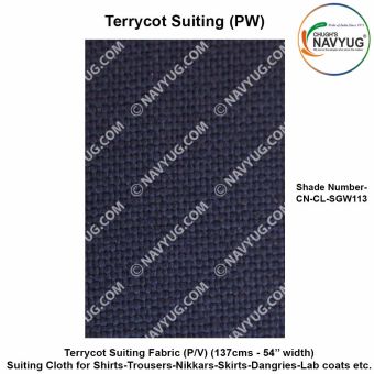 Uniform Suiting (Terrycot PW) (137 Cms Width) ( Fabric For Shirts-Trousers-Nikkar-Skirts-Dangries-Lab Coats Etc.) Sold in Meters-SH-113
