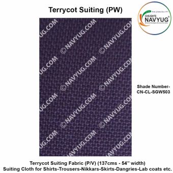Uniform Suiting (Terrycot PW) (137 Cms Width) ( Fabric For Shirts-Trousers-Nikkar-Skirts-Dangries-Lab Coats Etc.) Sold in Meters-SH-503
