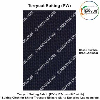 Uniform Suiting (Terrycot PW) (137 Cms Width) ( Fabric For Shirts-Trousers-Nikkar-Skirts-Dangries-Lab Coats Etc.) Sold in Meters-SH-547