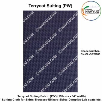 Uniform Suiting (Terrycot PW) (137 Cms Width) ( Fabric For Shirts-Trousers-Nikkar-Skirts-Dangries-Lab Coats Etc.) Sold in Meters-SH-680