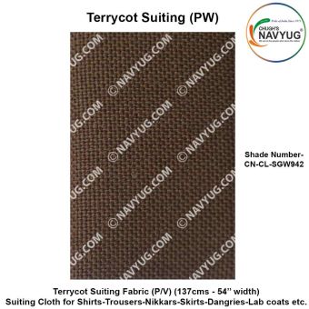 Uniform Suiting (Terrycot PW) (137 Cms Width) ( Fabric For Shirts-Trousers-Nikkar-Skirts-Dangries-Lab Coats Etc.) Sold in Meters-SH-942