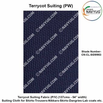 Uniform Suiting (Terrycot PW) (137 Cms Width) ( Fabric For Shirts-Trousers-Nikkar-Skirts-Dangries-Lab Coats Etc.) Sold in Meters-SH-953