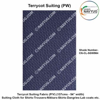 Uniform Suiting (Terrycot PW) (137 Cms Width) ( Fabric For Shirts-Trousers-Nikkar-Skirts-Dangries-Lab Coats Etc.) Sold in Meters-SH-964