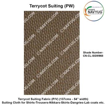 Uniform Suiting (Terrycot PW) (137 Cms Width) ( Fabric For Shirts-Trousers-Nikkar-Skirts-Dangries-Lab Coats Etc.) Sold in Meters-SH-968