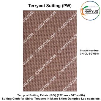 Uniform Suiting (Terrycot PW) (137 Cms Width) ( Fabric For Shirts-Trousers-Nikkar-Skirts-Dangries-Lab Coats Etc.) Sold in Meters-SH-981