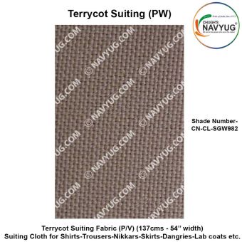 Uniform Suiting (Terrycot PW) (137 Cms Width) ( Fabric For Shirts-Trousers-Nikkar-Skirts-Dangries-Lab Coats Etc.) Sold in Meters-SH-982